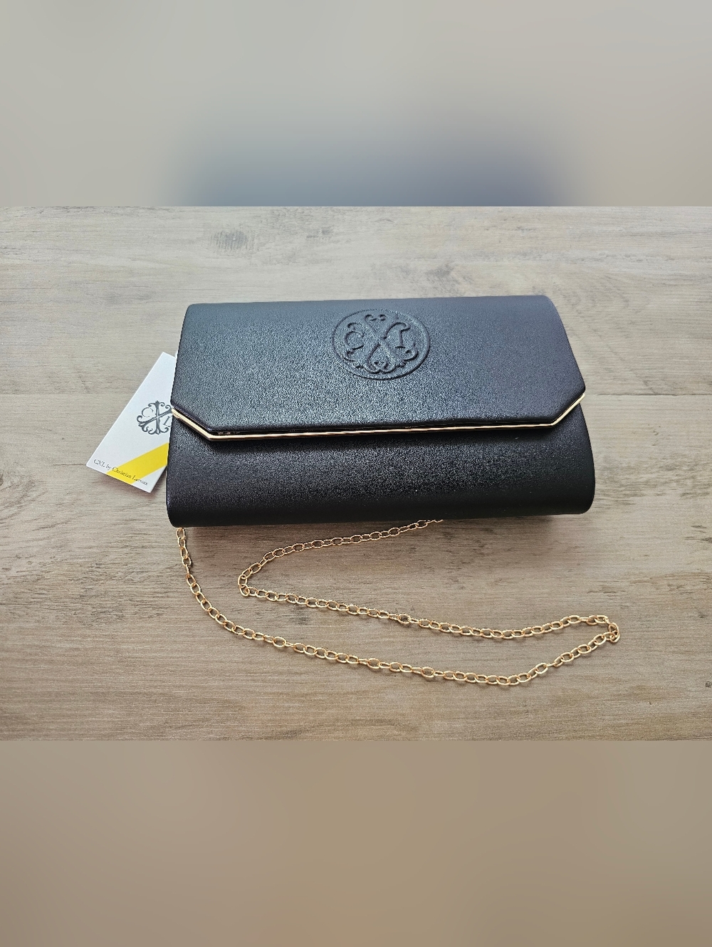 CXL by Christian Lacroix Madison Smooth Clutch Black New With Tag